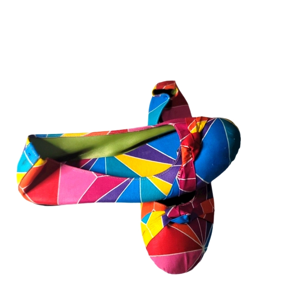 African fabric flat shoes
